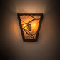 Meyda Lighting Whispering Pines 7" 2-Light Rust Rococco Wall Sconce With Amber Mica Shade Glass