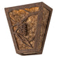 Meyda Lighting Whispering Pines 7" 2-Light Rust Rococco Wall Sconce With Amber Mica Shade Glass