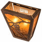 Meyda Lighting Whispering Pines 7" 2-Light Rust Rococco Wall Sconce With Amber Mica Shade Glass