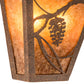 Meyda Lighting Whispering Pines 7" 2-Light Rust Rococco Wall Sconce With Amber Mica Shade Glass