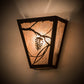 Meyda Lighting Whispering Pines 7" 2-Light Timeless Bronze Wall Sconce With Silver Mica Shade Glass