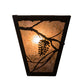 Meyda Lighting Whispering Pines 7" 2-Light Timeless Bronze Wall Sconce With Silver Mica Shade Glass