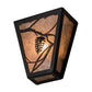 Meyda Lighting Whispering Pines 7" 2-Light Timeless Bronze Wall Sconce With Silver Mica Shade Glass
