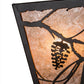 Meyda Lighting Whispering Pines 7" 2-Light Timeless Bronze Wall Sconce With Silver Mica Shade Glass
