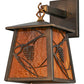 Meyda Lighting Whispering Pines 7" Antique Copper Hanging Wall Sconce With Honey Amber Art Shade Glass