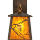 Meyda Lighting Whispering Pines 7" Antique Copper Hanging Wall Sconce With Honey Amber Art Shade Glass