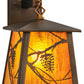 Meyda Lighting Whispering Pines 7" Antique Copper Hanging Wall Sconce With Honey Amber Art Shade Glass