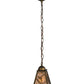 Meyda Lighting Whispering Pines 7" Antique Copper Mini Pendant Light With Silver Mica Shade Glass