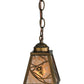Meyda Lighting Whispering Pines 7" Antique Copper Mini Pendant Light With Silver Mica Shade Glass