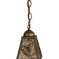 Meyda Lighting Whispering Pines 7" Antique Copper Mini Pendant Light With Silver Mica Shade Glass
