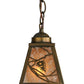 Meyda Lighting Whispering Pines 7" Antique Copper Mini Pendant Light With Silver Mica Shade Glass