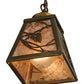 Meyda Lighting Whispering Pines 7" Antique Copper Mini Pendant Light With Silver Mica Shade Glass