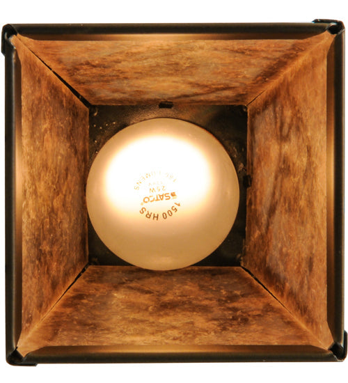 Meyda Lighting Whispering Pines 7" Antique Copper Mini Pendant Light With Silver Mica Shade Glass