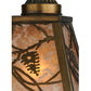 Meyda Lighting Whispering Pines 7" Antique Copper Mini Pendant Light With Silver Mica Shade Glass