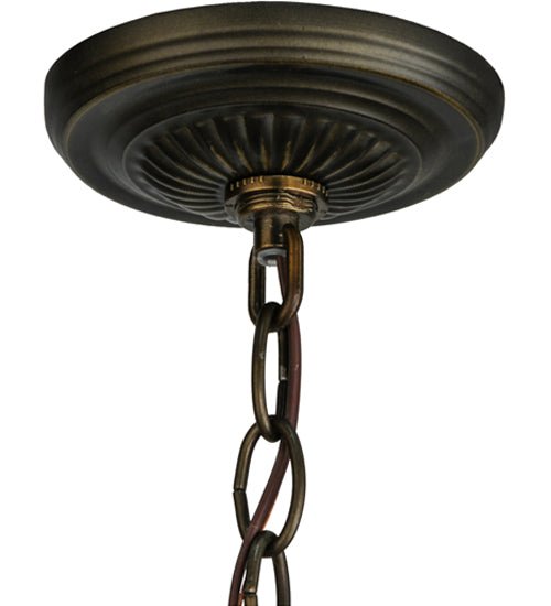 Meyda Lighting Whispering Pines 7" Antique Copper Mini Pendant Light With Silver Mica Shade Glass