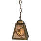 Meyda Lighting Whispering Pines 7" Antique Copper Mini Pendant Light With Silver Mica Shade Glass