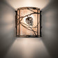 Meyda Lighting Whispering Pines 7" Antique Copper Wall Sconce With Silver Mica Shade Glass