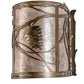 Meyda Lighting Whispering Pines 7" Antique Copper Wall Sconce With Silver Mica Shade Glass