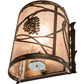 Meyda Lighting Whispering Pines 7" Antique Copper Wall Sconce With Silver Mica Shade Glass