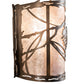 Meyda Lighting Whispering Pines 7" Antique Copper Wall Sconce With Silver Mica Shade Glass