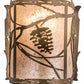 Meyda Lighting Whispering Pines 7" Antique Copper Wall Sconce With Silver Shade Glass