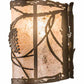 Meyda Lighting Whispering Pines 7" Antique Copper Wall Sconce With Silver Shade Glass