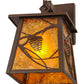 Meyda Lighting Whispering Pines 7" Cafe Noir Lantern Wall Sconce With Amber Mica Shade Glass