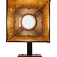 Meyda Lighting Whispering Pines 7" Cafe Noir Lantern Wall Sconce With Amber Mica Shade Glass
