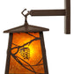 Meyda Lighting Whispering Pines 7" Cafe Noir Lantern Wall Sconce With Amber Mica Shade Glass