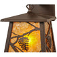 Meyda Lighting Whispering Pines 7" Cafe Noir Lantern Wall Sconce With Amber Mica Shade Glass