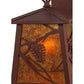 Meyda Lighting Whispering Pines 7" Rust Lantern Wall Sconce With Amber Mica Shade Glass