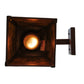 Meyda Lighting Whispering Pines 7" Rust Lantern Wall Sconce With Amber Mica Shade Glass