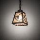 Meyda Lighting Whispering Pines 7" Timeless Bronze Mini Pendant Light With Silver Mica Shade Glass