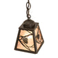 Meyda Lighting Whispering Pines 7" Timeless Bronze Mini Pendant Light With Silver Mica Shade Glass