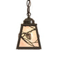 Meyda Lighting Whispering Pines 7" Timeless Bronze Mini Pendant Light With Silver Mica Shade Glass