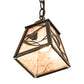Meyda Lighting Whispering Pines 7" Timeless Bronze Mini Pendant Light With Silver Mica Shade Glass