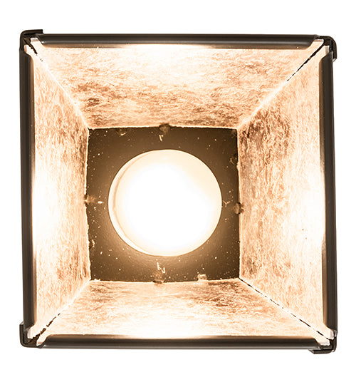 Meyda Lighting Whispering Pines 7" Timeless Bronze Mini Pendant Light With Silver Mica Shade Glass
