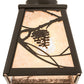 Meyda Lighting Whispering Pines 7" Timeless Bronze Mini Pendant Light With Silver Mica Shade Glass