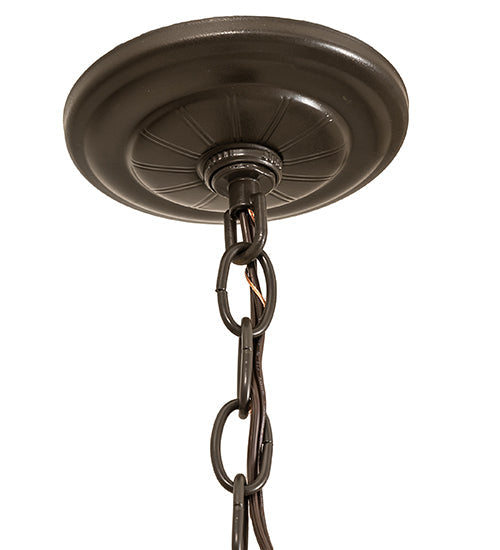 Meyda Lighting Whispering Pines 7" Timeless Bronze Mini Pendant Light With Silver Mica Shade Glass