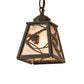 Meyda Lighting Whispering Pines 7" Timeless Bronze Mini Pendant Light With Silver Mica Shade Glass
