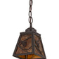 Meyda Lighting Whispering Pines 7" Timeless Bronze Pendant Light With Amber Mica Shade Glass