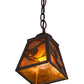 Meyda Lighting Whispering Pines 7" Timeless Bronze Pendant Light With Amber Mica Shade Glass