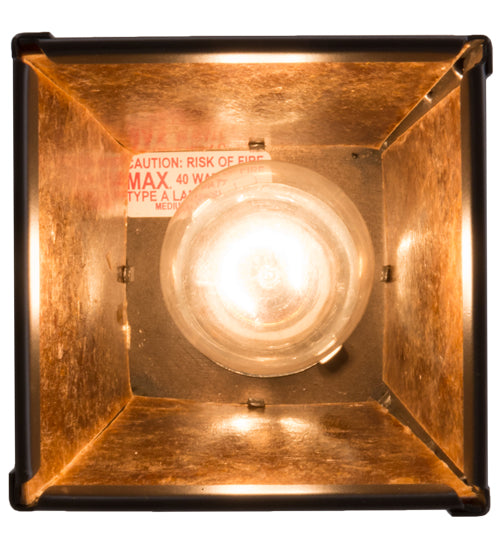 Meyda Lighting Whispering Pines 7" Timeless Bronze Pendant Light With Amber Mica Shade Glass