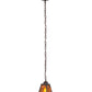 Meyda Lighting Whispering Pines 7" Timeless Bronze Pendant Light With Amber Mica Shade Glass
