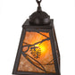 Meyda Lighting Whispering Pines 7" Timeless Bronze Pendant Light With Amber Mica Shade Glass