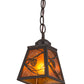 Meyda Lighting Whispering Pines 7" Timeless Bronze Pendant Light With Amber Mica Shade Glass