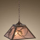 Meyda Lighting Whispering Pines 76316 22" 2-Light Antique Copper Pendant Light With Silver Mica Shade Glass