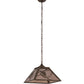 Meyda Lighting Whispering Pines 76316 22" 2-Light Antique Copper Pendant Light With Silver Mica Shade Glass