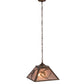 Meyda Lighting Whispering Pines 76316 22" 2-Light Antique Copper Pendant Light With Silver Mica Shade Glass