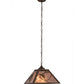 Meyda Lighting Whispering Pines 76316 22" 2-Light Antique Copper Pendant Light With Silver Mica Shade Glass